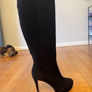 Elegant Black Suede Women's Boots